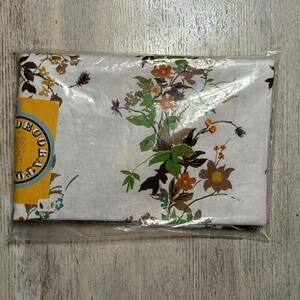 54 by 72 inch New Vintage Fall Gold Green Brown Blue Floral Table Linen Cloth